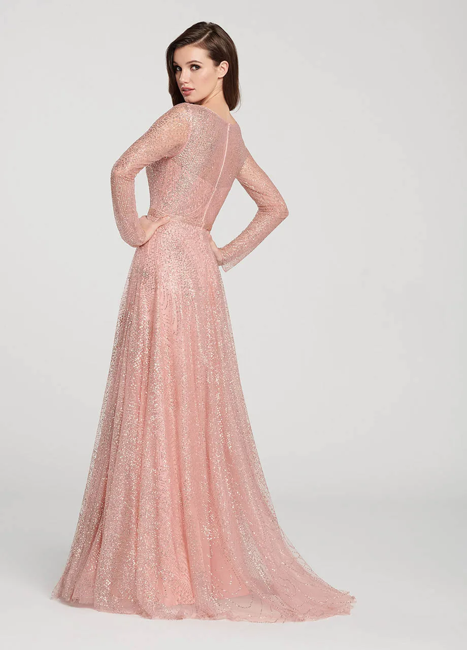 Розовое платье невесты с длинным рукавом для женщин, новое милое длинное бальное платье принцессы для вечеринок, блестящее элегантное платье