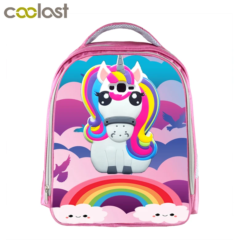 Hot Children Anime Unicorn Backpack Boys S Cartoon Children Anime Unicorn Backpack Boys S Cartoon Kindergarten Backpacks Rainbow Pony Kids School Bags Bookbag Pink