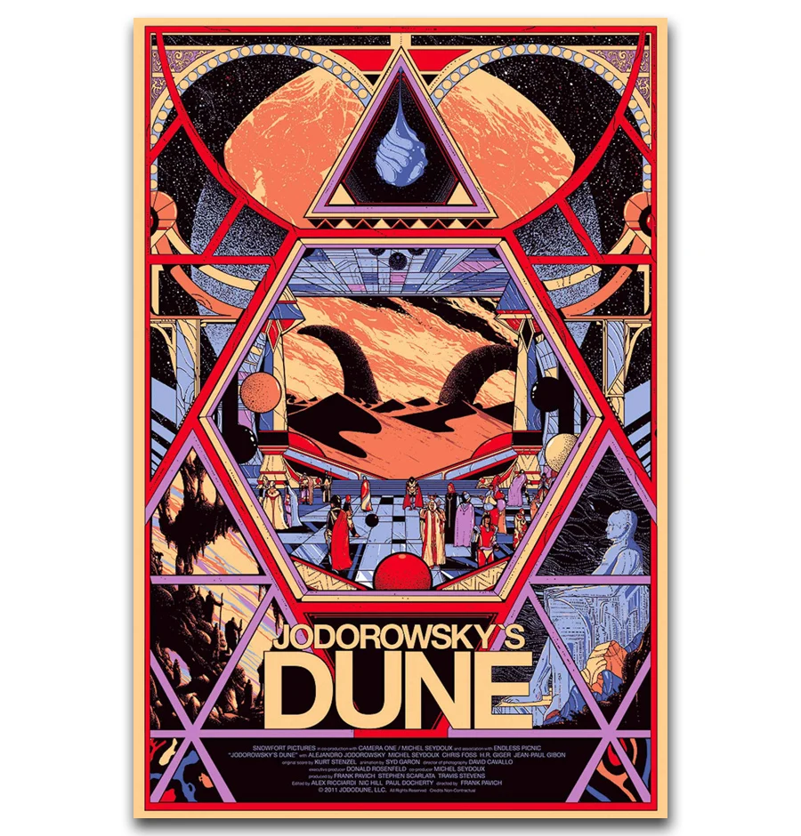 MQ1898 Jodorowsky's Dune Classic Movie Vintage Hot New Art Poster Top Silk Light Canvas Home Decor Wall Picture Printings