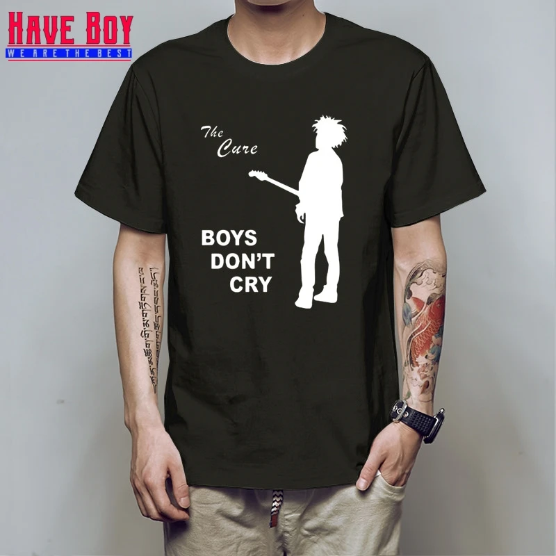 Мужские футболки HAVE BOY The Cure крутые с принтом Don't CRY для мальчиков Хлопковая