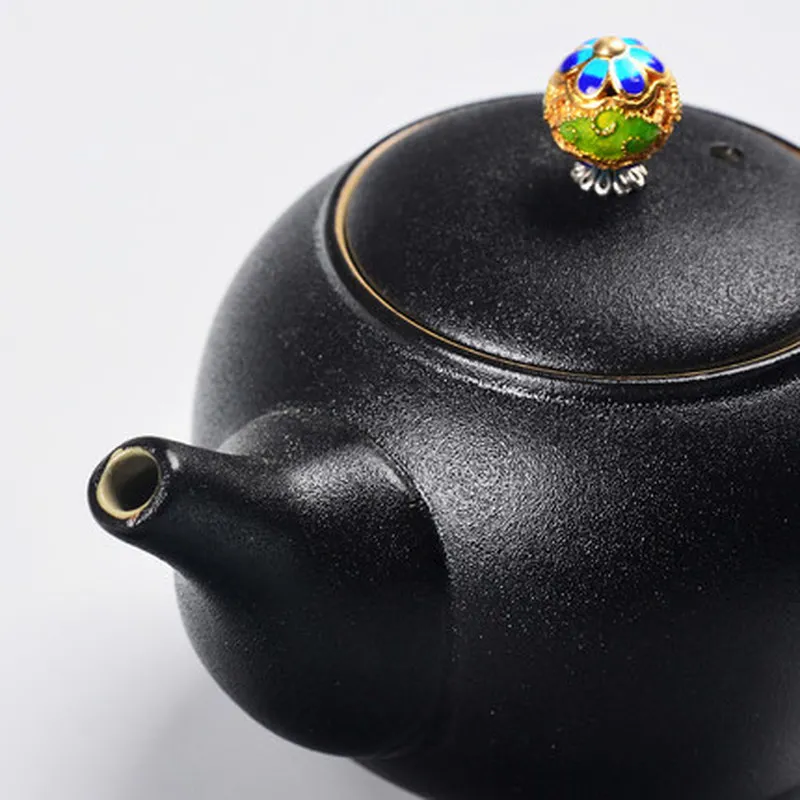 JIA-GUI LUO 245ML Pottery black pottery teapot handmade tea teahouse Tieguanyin tea house leisure club supplies gifts H005 JIA-GUI LUO 245ML Pottery black pottery teapot handmade tea teahouse Tieguanyin tea house leisure club supplies gifts H005