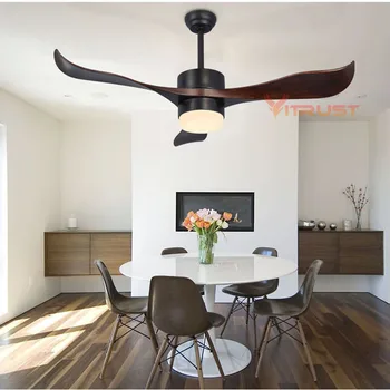 

52 Inch Creative Ceiling Fan Light Village Ceiling Fans LED Light for Dining Room Minimalist Ceiling Fan Lmap Remote Control