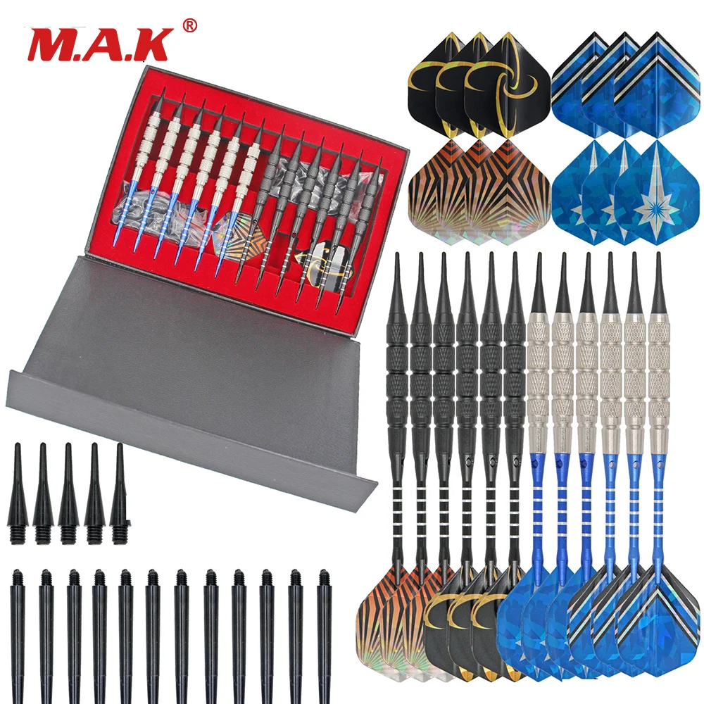 

12 Pcs /4 Style Soft Darts Electronic Target Tip Safe Dart and 72 Pcs dart tip in Box for Indoor Game Activity