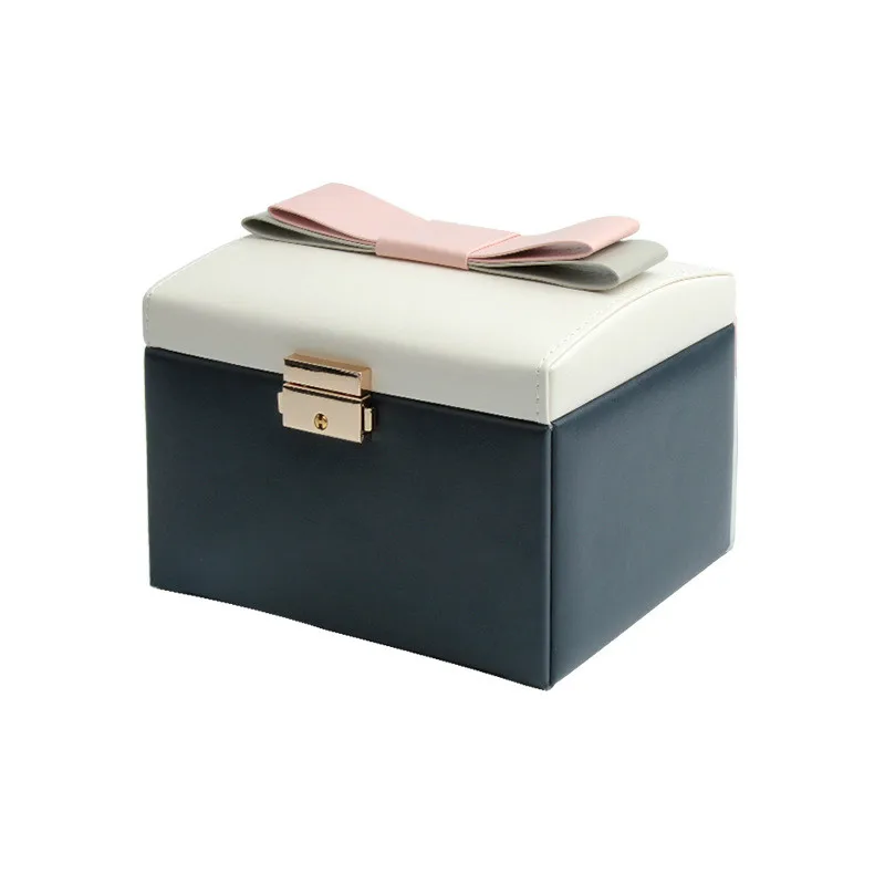 Japanese Style bowknot jewelry box jewelry collection box with lock wedding gifts for girlfriend's birthday jewelry organizer