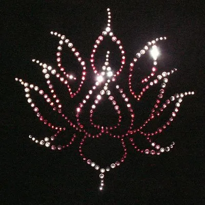 

Free shipping (4pc/lot) Lotus pattern design stone hot fix rhinestone motif transfer on design rhinestones fix