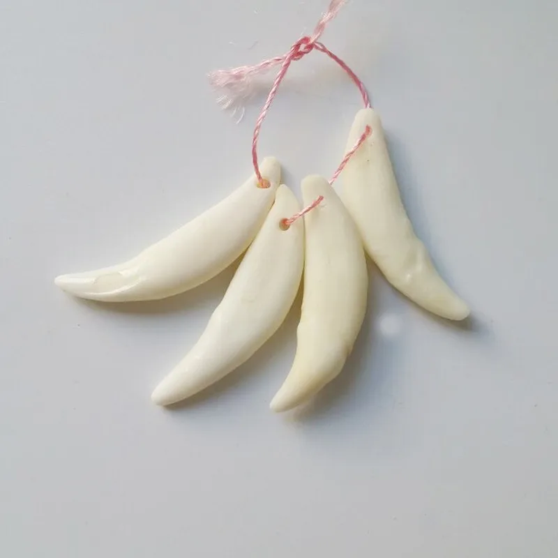 Tibetan bone tooth figure amulet charms  (5)