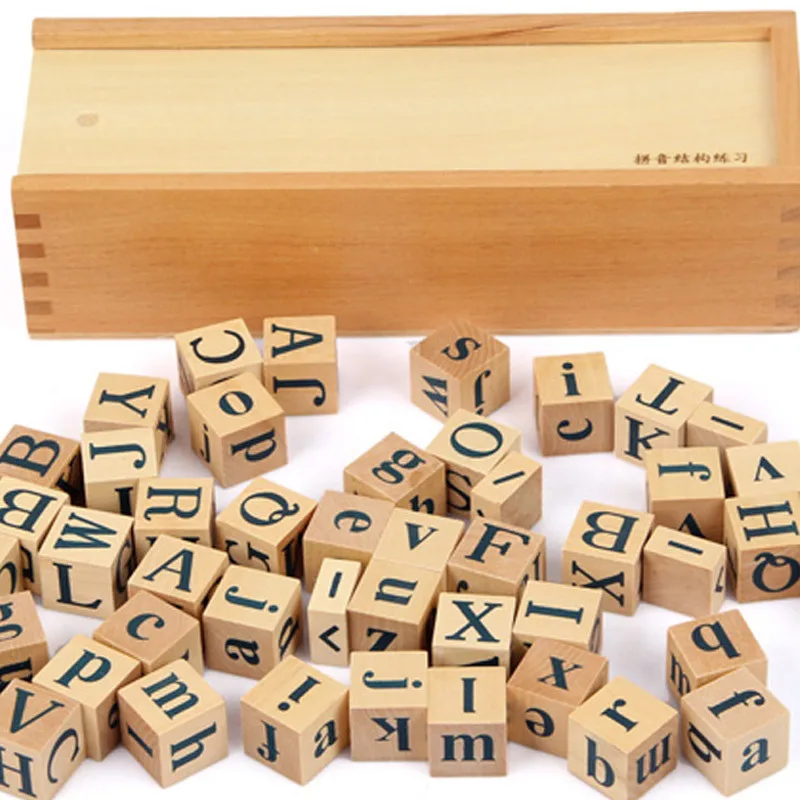 

Baby Educational Toys Montessori Pinyin Structure Blocks 6SideBeech Wood Wooden Toys Child Early Learning Teaching Birthday Gift