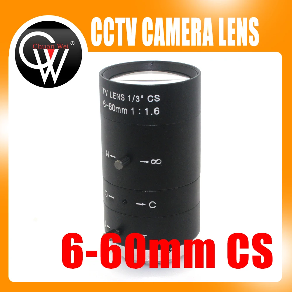 6-60 мм 1/3 "CS объектив для камеры видеонаблюдения ИК F1.6 ручной зум ручной диафрагмой для IP CCTV CCD камера