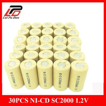 

30pcs/1lot NI-CD 1.2V Rechargeable batteries 2000Mah SC Accumulator Discharge rate 10A-15A high power battery cell