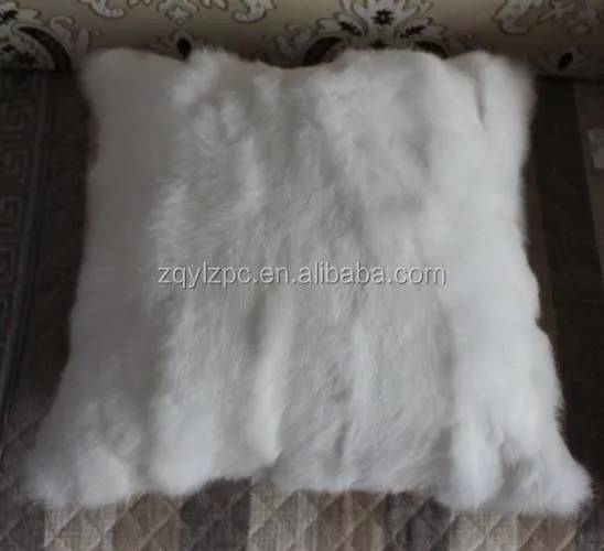 Натуральная белая домашняя декоративная подушка из кроличьего меха Подушка из натурального меха