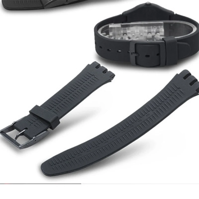 Watch accessories for Swatch strap buckle SWATCH silicone watch band 17mm 19mm 20mm rubber strap
