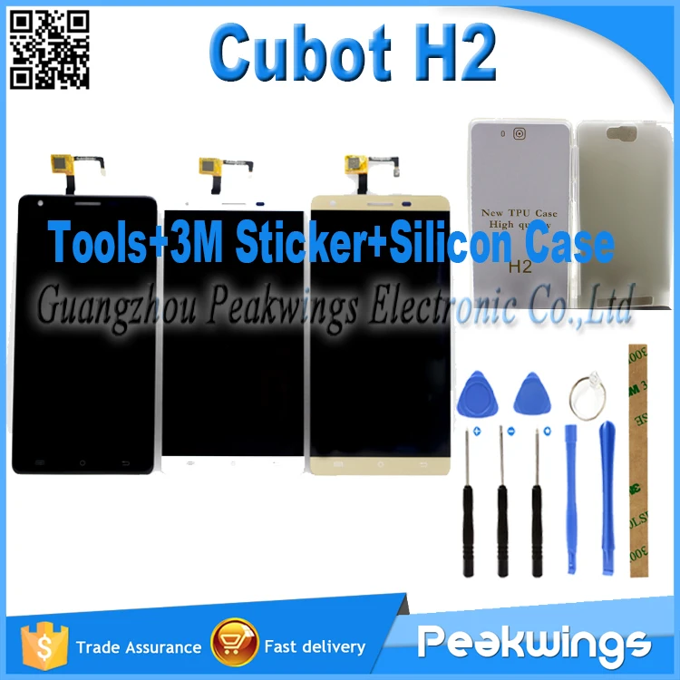imágenes para Blanco y negro y oro del sensor táctil para cubot h2 pantalla lcd táctil digitalizador asamblea + herramientas + 3 m sticker + caja del silicio imágenes para Blanco y negro y oro del sensor táctil para cubot h2 pantalla lcd táctil digitalizador asamblea + herramientas + 3 m sticker + caja del silicio
