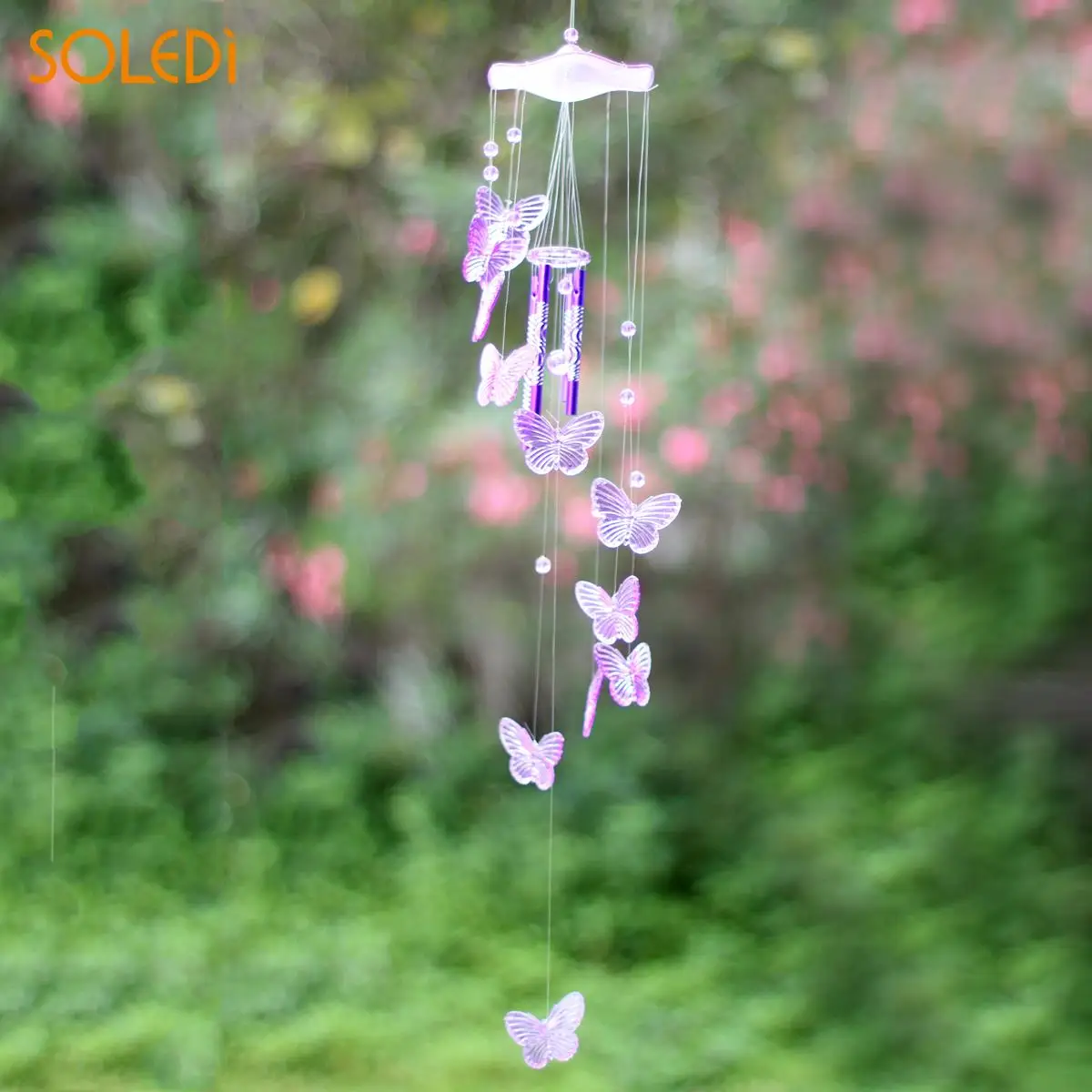 

Crystal Butterfly Wind Chime Bell Garden Ornament Gift Yard Hanging Decor