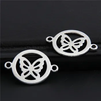 

50pcs Antique Sliver Hollow butterfly charms Animal charms for Necklace Bracelets Connector Jewelry Making 20x14mm A2982