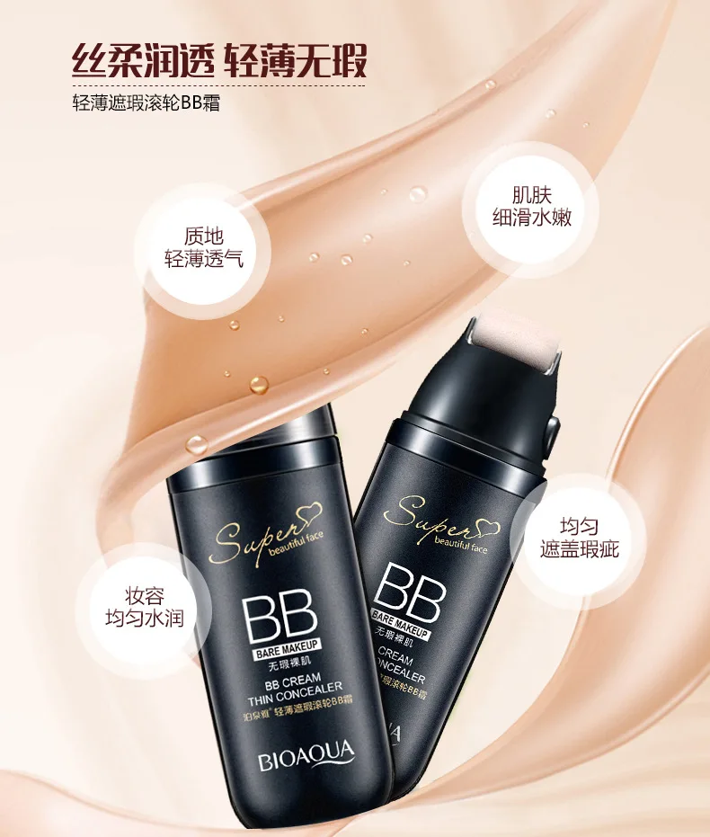 Almofada de ar do Rolo Cores de Longa Fácil de Absorver Bioaqua Fina Creme Maquiagem 3 Duração Clarear Corretivo Luz bb 9 Cheap Cremes BB e CC