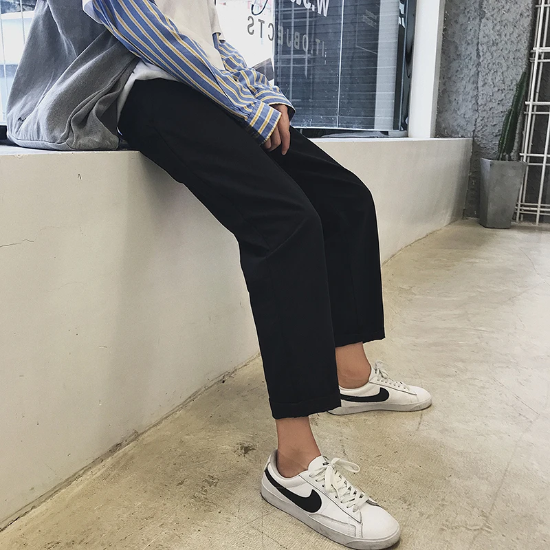 Fashion Casual Men's Harem Pants Spring And Autumn New M-2XL Solid Color Loose Straight Pants Personality Youth Popular