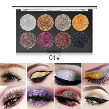 

MISS ROSE 8 color sequins glitter Glitter eyeshadow tray Bling Bling glitter powder high gloss eye shadow waterproof eye shadow