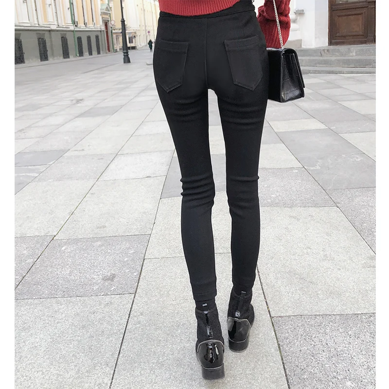 Mishow новая мода весна женщины демин брюки карандаш брюки высокая талия тонкие повседневные черные джинсы MX18D2559