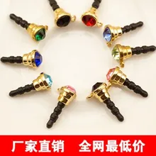 10 шт./лот Новое поступление красочные бриллиант пробкой с висит аксессуары телефон наклейки Diamond 3,5 мм штекер наушников смартфон