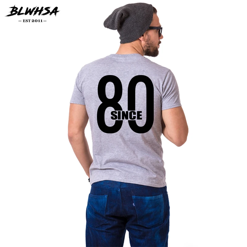 BLWHSA с 1980 года парные рандомные повседневные женские серые футболки летняя