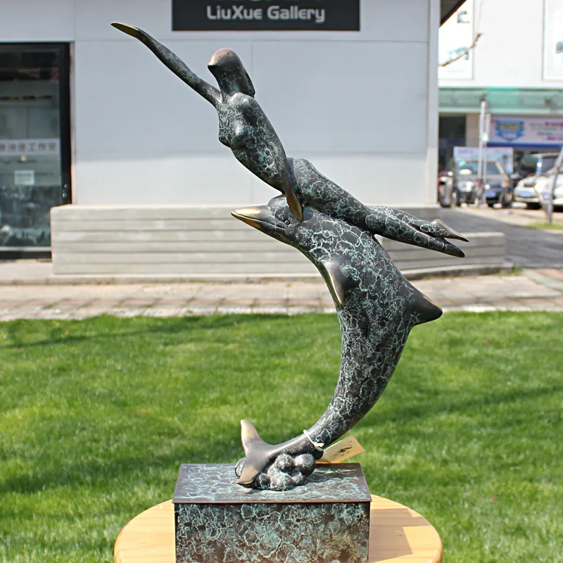 

beauty rich flower crafts copper bronze sculpture Home Furnishing business gifts decoration art office Abstract animal decor