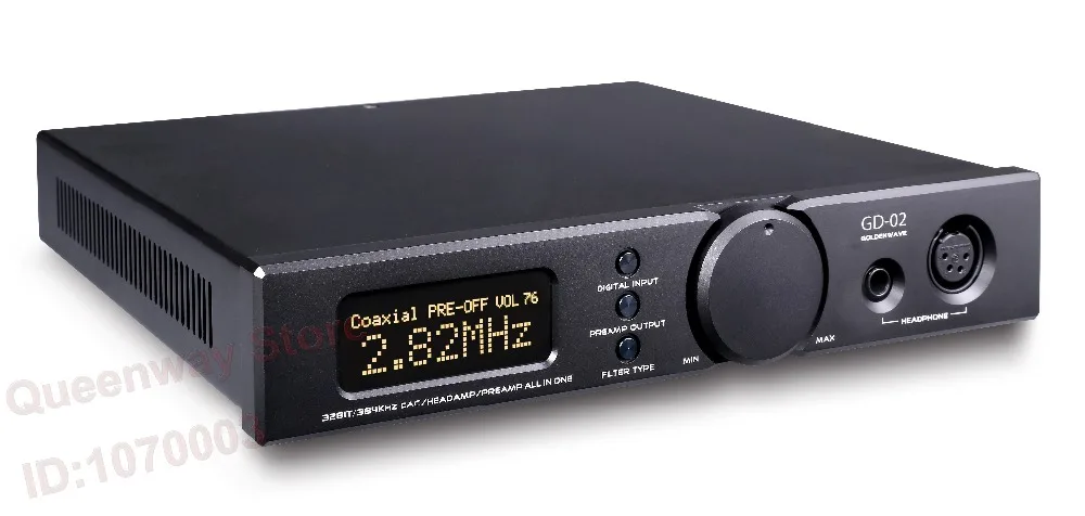 GoldenWave GD02 GD-02 ES9038PRO DSD DAC UBS AES COXIAL вход Сбалансированный усилитель для наушников XLR RCA линейный выход предусилитель