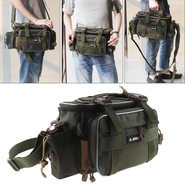 Army Green Outdoor Fishing Bag Multifunctional Waterproof Oxford