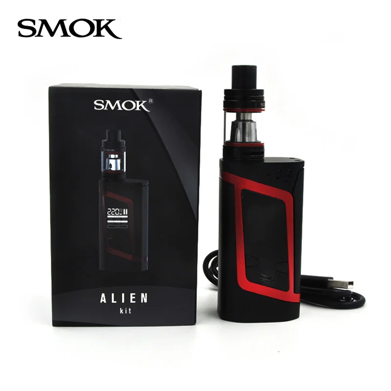 100 Original Smok Alien Kit With 3ml TFV8 Baby Tank Electronic Cigarette Vape Kit Alien 220W