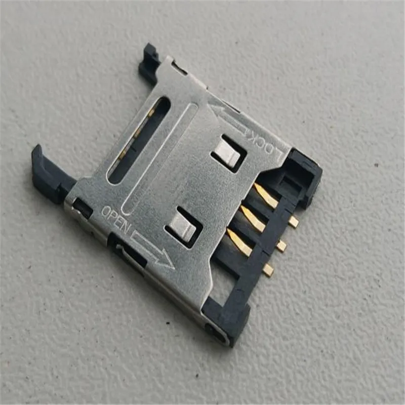 

60pcs Flip Lid kcal SIM card connector SIM card flip Cato 6Pin Metal clamshell Mobile GPRS navigation socket