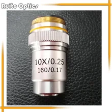 195 мм металлический объектив микроскопа 10x N. A.0.25 для биологического микроскопа