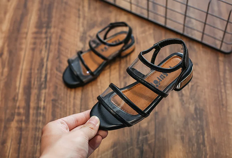 Детские сетчатые сандалии летние новые римские сандалии для девочек с открытым носком Студенческие детские сандалии для принцессы пляжная обувь