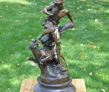 

Art Deco Sculpture Leopard Man Training Bronze Statue