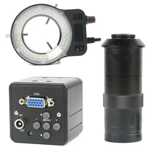 2.0MP 1080 P HD VGA Цифровой электронный промышленный видео микроскоп камера+ 100X c-крепление объектива+ 32 светодиодный светильник кольцо пайка ПХД