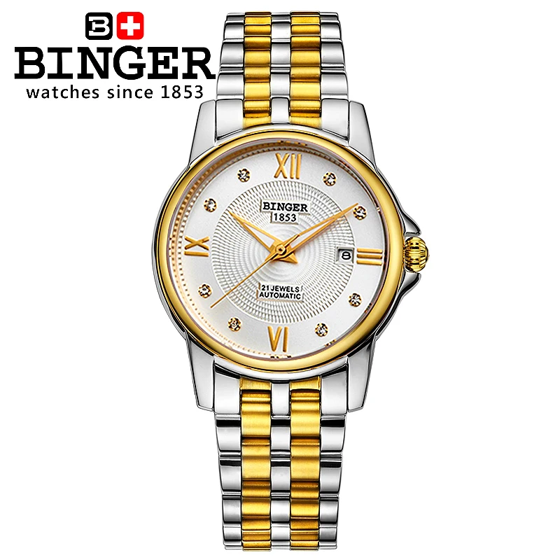 Marca de Luxo m à Prova Frete Grátis Quente Genuíno Binger Negócios Mulher Relógios Mecânicos Senhoras Relógio 30 Dwaterproof Água 100%