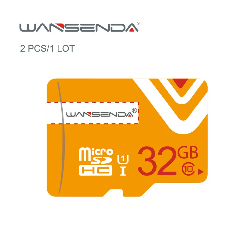 Настоящее Ёмкость wansenda оранжевый Micro sd карты высокая скорость 32 ГБ 16 ГБ 8 ГБ 4 ГБ карты памяти Бесплатная карты адаптера посылка 2 шт./1 лот