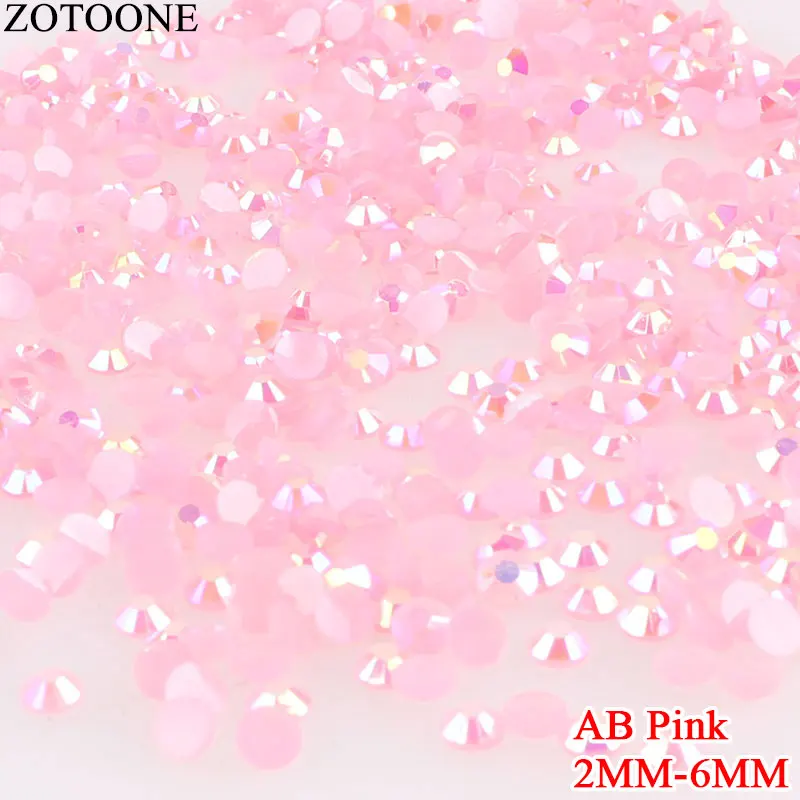 

ZOTOONE SS6 2MM Flat Back Rhinestones For Clothes Thermal Adhesive Nails Art Decoration DIY Crystal AB Pink Hot Fix Rhinestone E