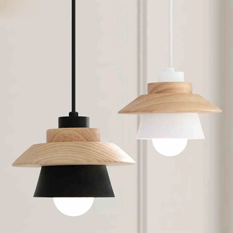Nordic-Contracted-Decor-Pendant-Lights-Suspension-Luminaire-E27-Aluminum-Wood-Pendant-Lamp-Modern-Light-Fixtures-Black
