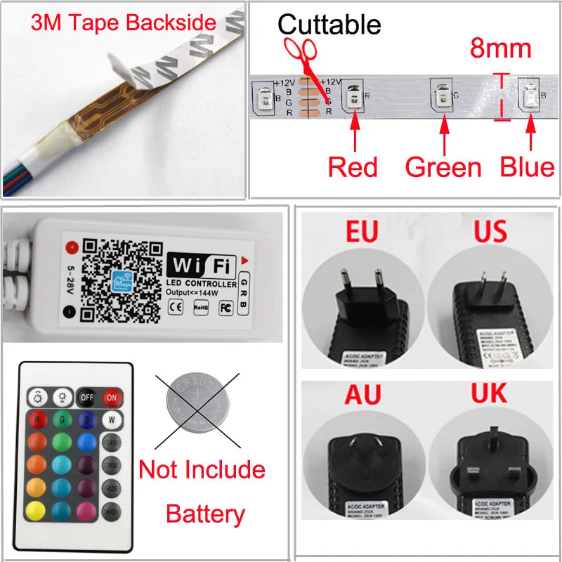 wifi 2835 rgb led strip 8