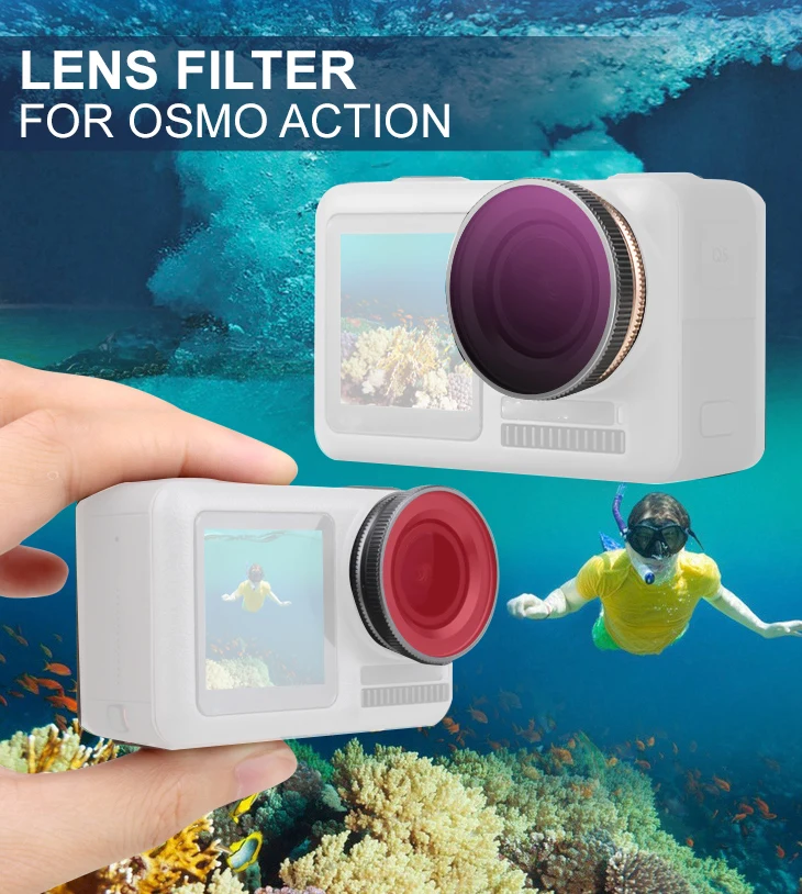 Регулируемый фильтр для объектива камеры комплект объектива для подводного плавания UV CPL ND4/8/16/32 ND4/8/16/32-pl для DJI Osmo Экшн камера для подводного плавания