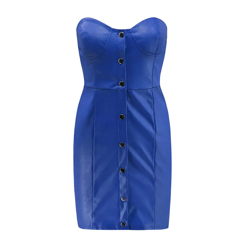 Forefair Leather Bodycon Dress Sexy (9)