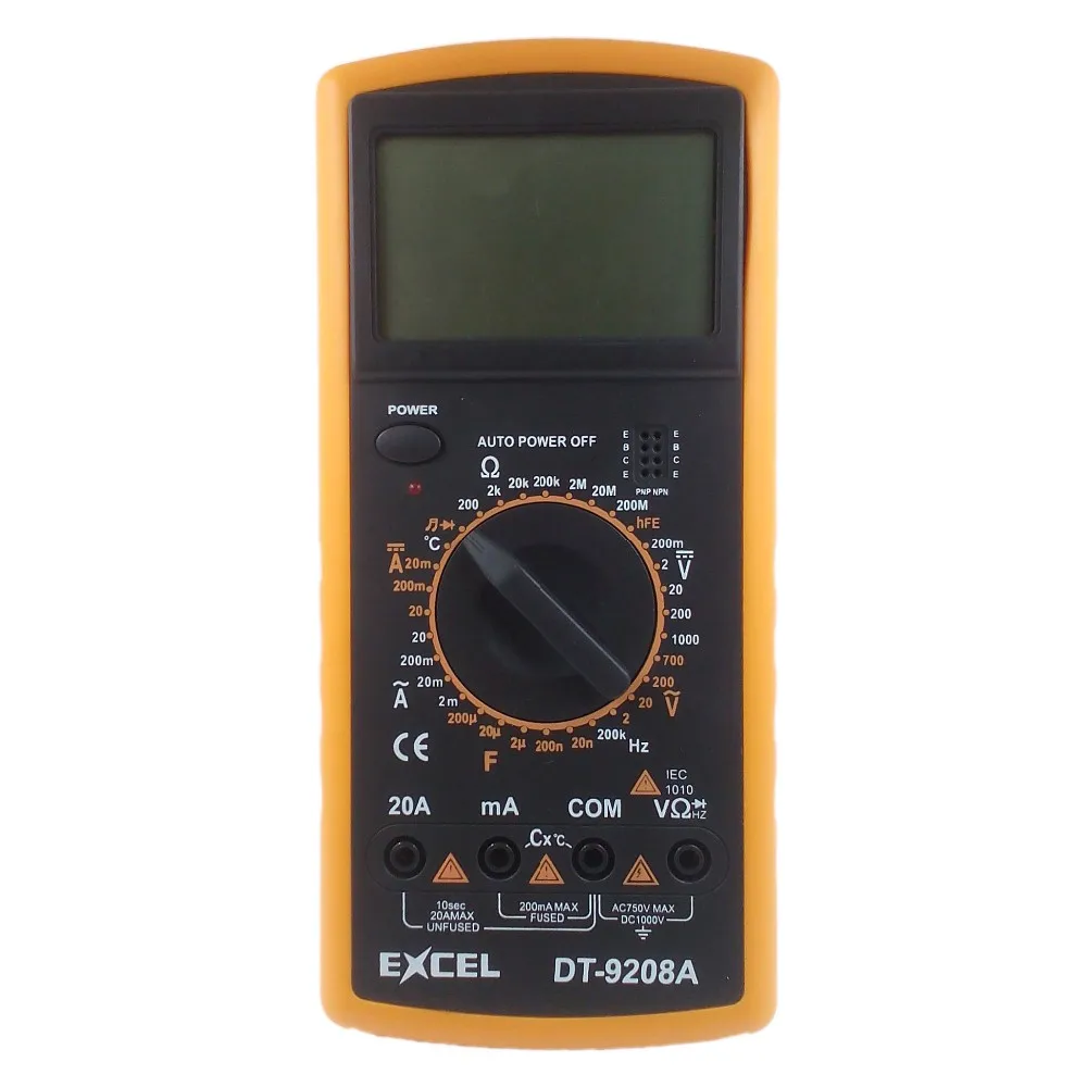 

Digital Multimeter DC AC Voltage Current Resistance Capacitance Temperature Frequency Meter Tester EXCEL DT9208A Multimeters
