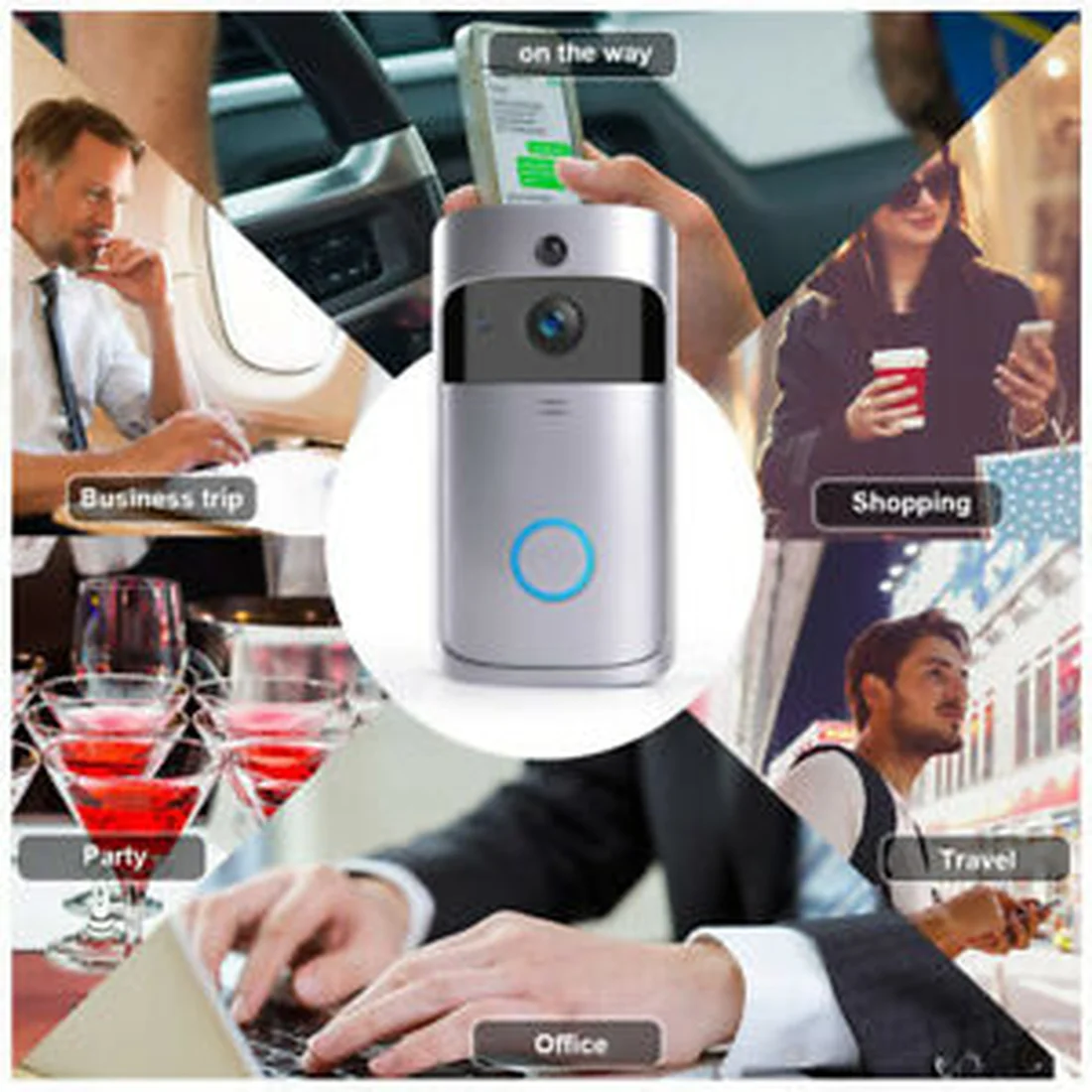 

Wireless Smart WiFi DoorBell IR Video Visual Ring Camera Intercom Home Security