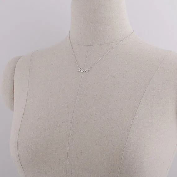 2014-Fashion-18k-Love-Necklace-in-Silver-Free-Shipping (3)