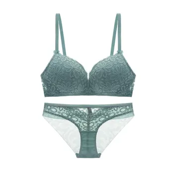 

New European and American sexy lingerie without steel ring shaped bra sexy bra suit