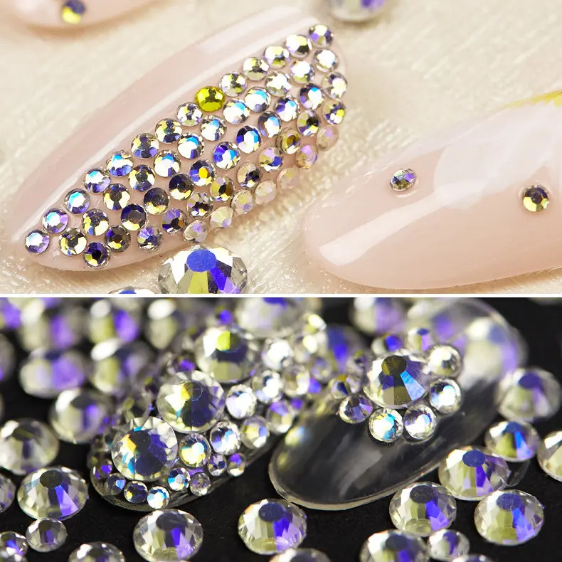 

1440pcs night Starry sky colorful Non Hotfix Flatback Rhinestones for Nails 3D Nail Art diamond Glitter Gemstone Jewelry Beads