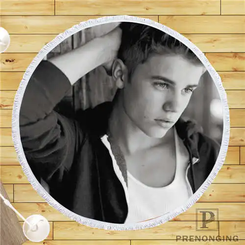

Custom DIY Customized Microfiber Fabric justin-bieber (1) Round Beach Blanket Towel Printed on Demand 150cm #19-01-28-4-121
