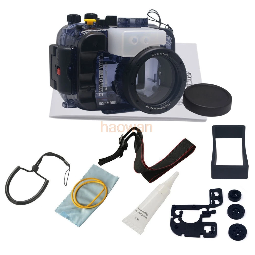 

60m diving Waterproof Underwater Housing Camera bag Case protector for Sony a6000 A6300 a6500 16-50mm Lens