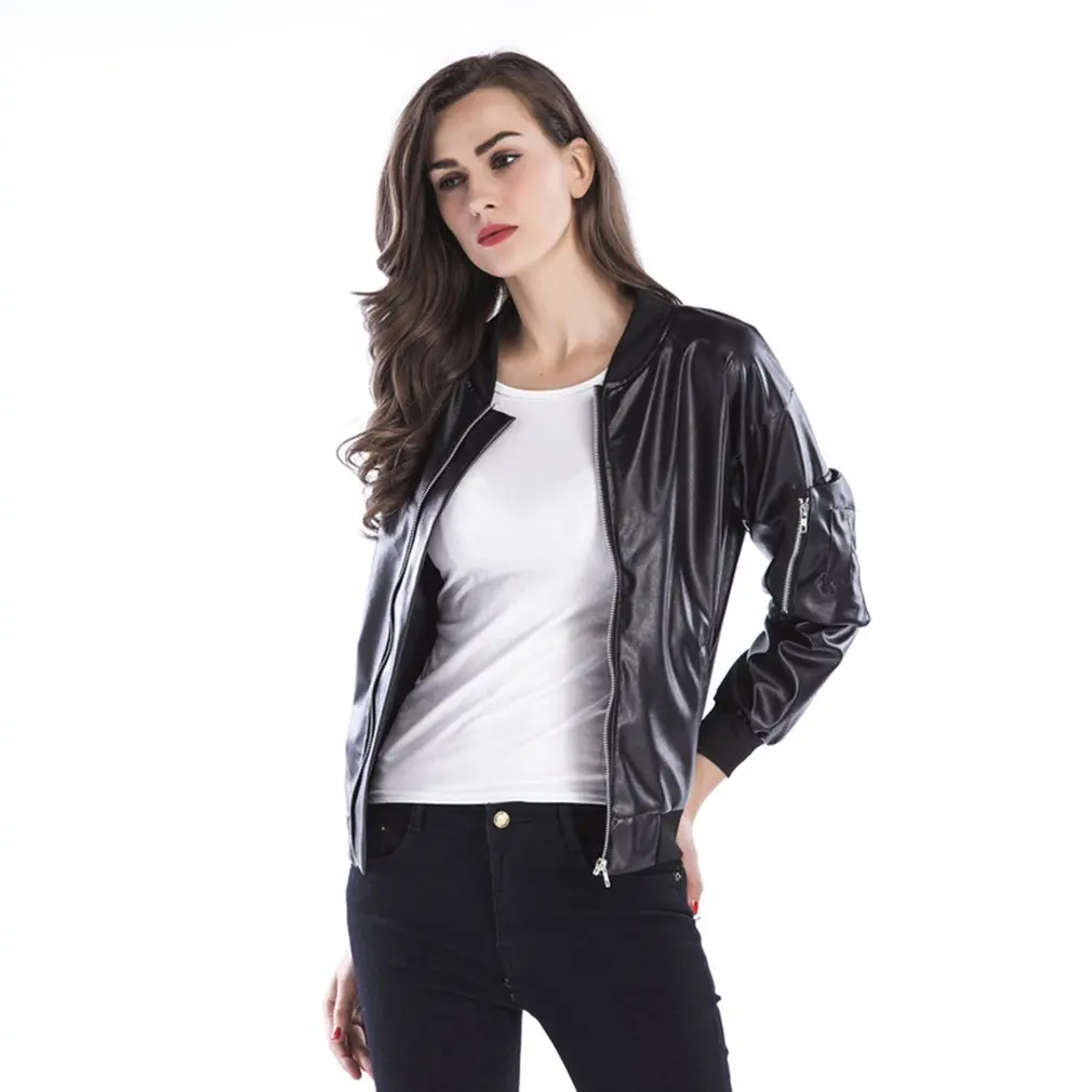 Autumn PU Leather Jacket Women Classic Zipper Short Soft Leather Jacket