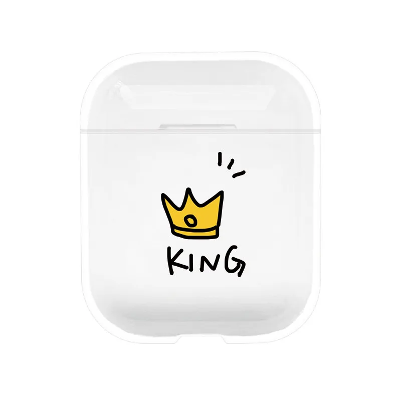 Сумки для AirPods 1, 2, чип Дейла, белка, поросенок, животное, мультфильм, ПК, прозрачный чехол для Apple Airpods2, беспроводные Bluetooth наушники - Цвет: King