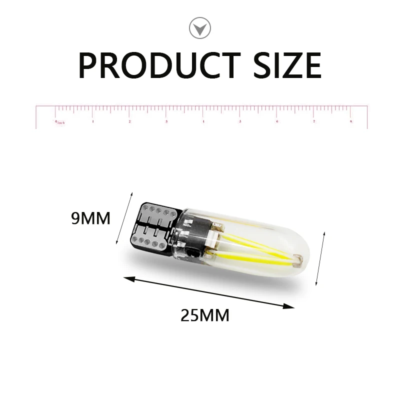 1 шт. автомобильный led T10 W5W cob стеклянный светильник Led накаливания авто автомобили